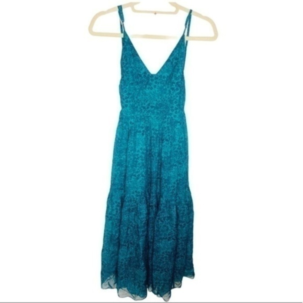 Revolve Blue Life Floral Maxi Dress Green Size Small NWOT